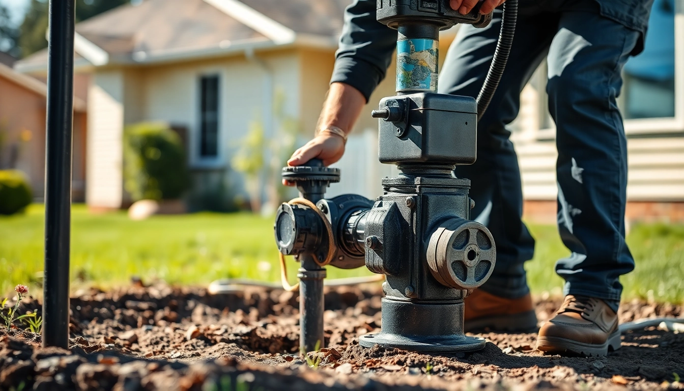 Engaging well pump replacement scene illustrating a plumber expertly exchanging an old unit for a new one.