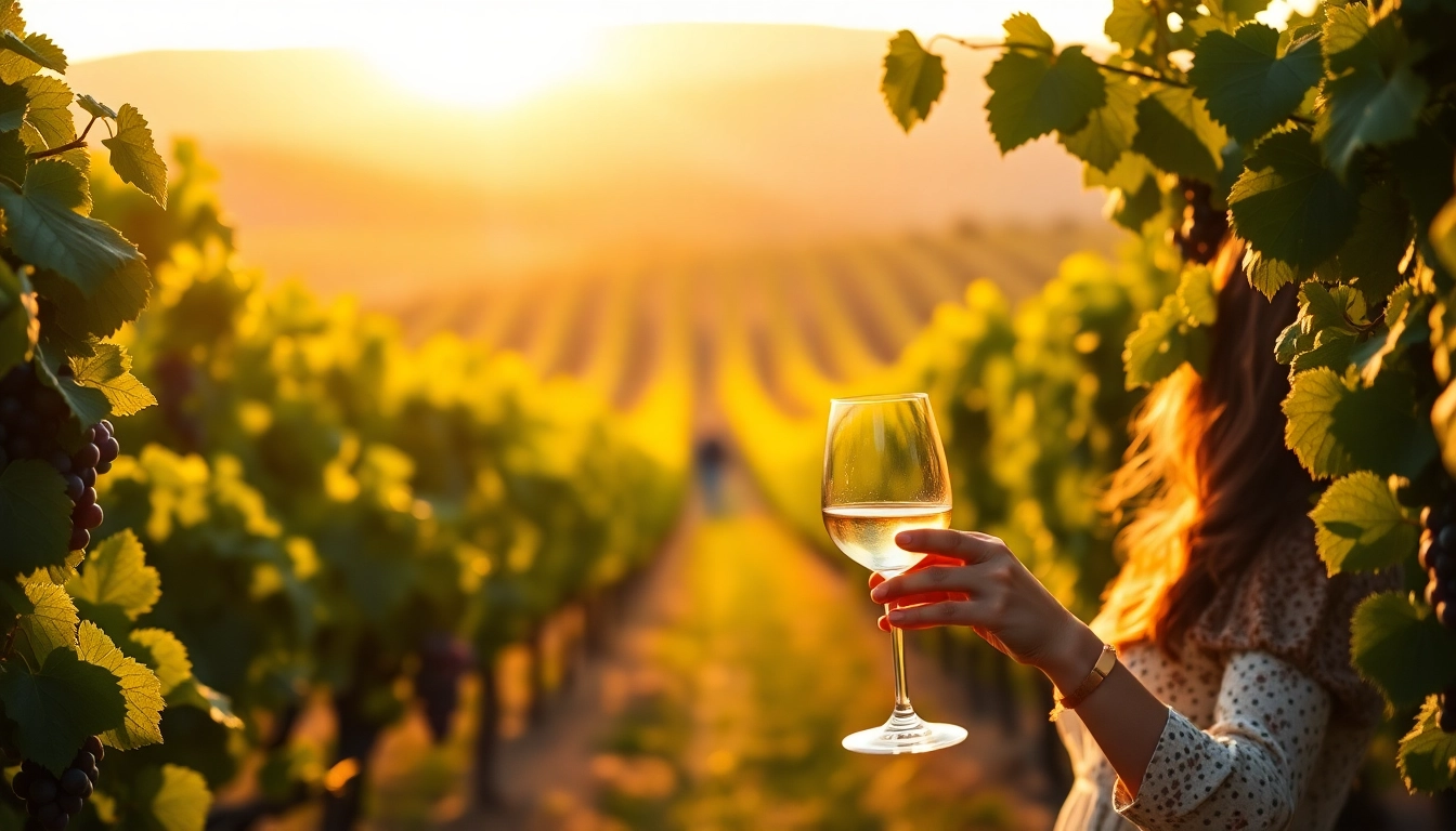 Celebrate Winery Membership with a couple toasting amidst a lush vineyard.