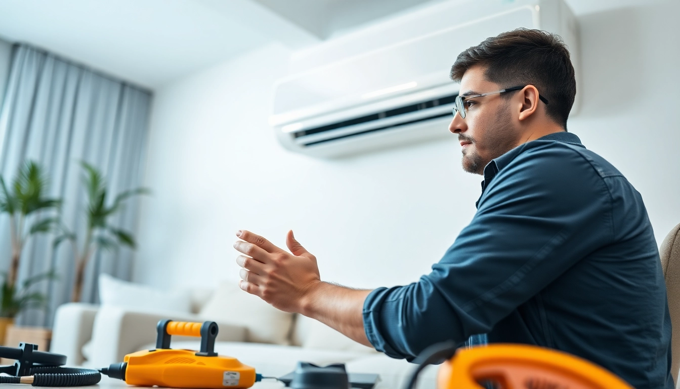 Expert technician providing ac repair mesa az services in a modern home environment.