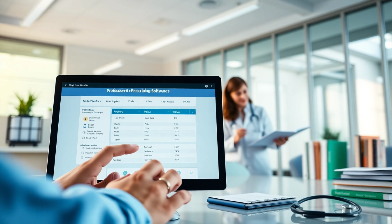 View of eprescribing software pricing interface at a busy medical office, highlighting user engagement.